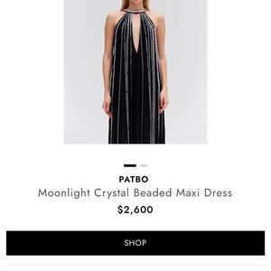 NEVER WORN! PatBO Moonlight Crystal Beaded Black Maxi Dress